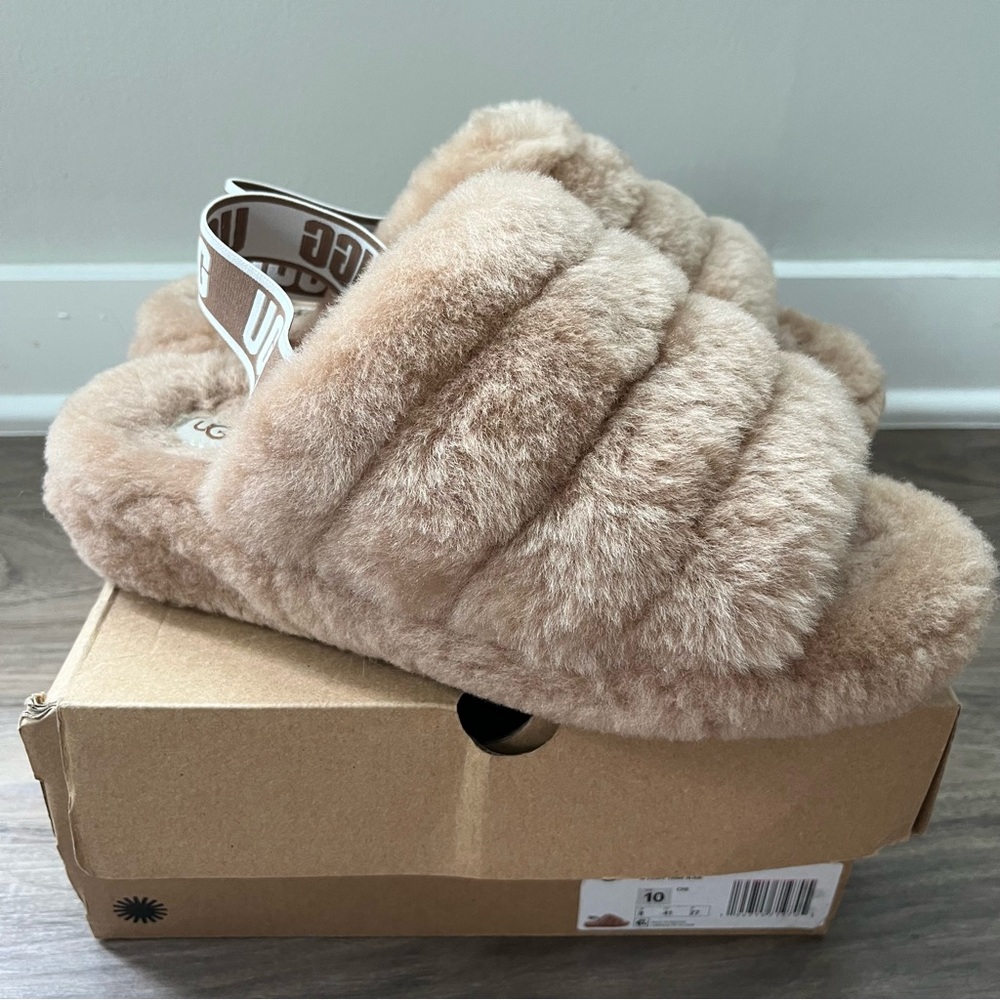 UGG Fluff Yeah Slides - Size 10 Tan, Worn Once